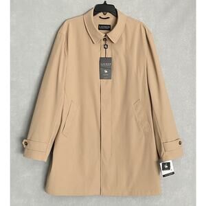 Lauren Ralph Lauren Men's 44 Regular All-Weather Coat Stanza Solid Khaki NEW